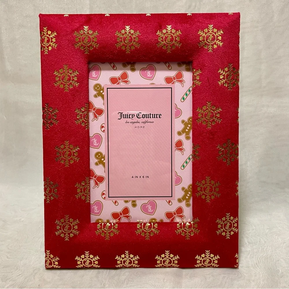 Juicy Couture Festive Red and Gold Velour Frame. New
